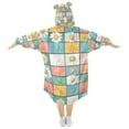 thumbnail image 2 of FORMRS Wearable Blanket Hoodie with Sleeves for Kids Cozy Flannel Sweatshirt, Daisy Mosaic, 2 of 7