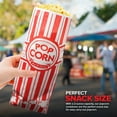 thumbnail image 5 of Stock Your Home 2 oz Paper Popcorn Bags Bulk (100 Pack) Large Red & White Pop-Corn Bag Disposable, 5 of 7