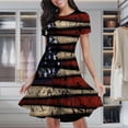 thumbnail image 2 of American Flag Baseball Women's Classic Swing Skater Dress Casual Work Party Cocktail Dresses, 2 of 6