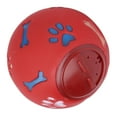 thumbnail image 4 of Pelota de comida para fugas de perros, multifunción, alimentación lenta, para perros, 11 cm de diámetro, color rojo, 4 of 12