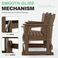 thumbnail image 2 of SERWALL Outdoor Glider Bench Set of 2, HDPE Material Weather-Resistant Rocking Chair Swings for Patio Porch Garden, Brown, 2 of 7