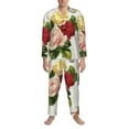 thumbnail image 4 of Kll Vintage Bike Flower Butterfly Sleepwear Mens Flannel Pajamas,Long Cotton Pj Set, 4 of 9