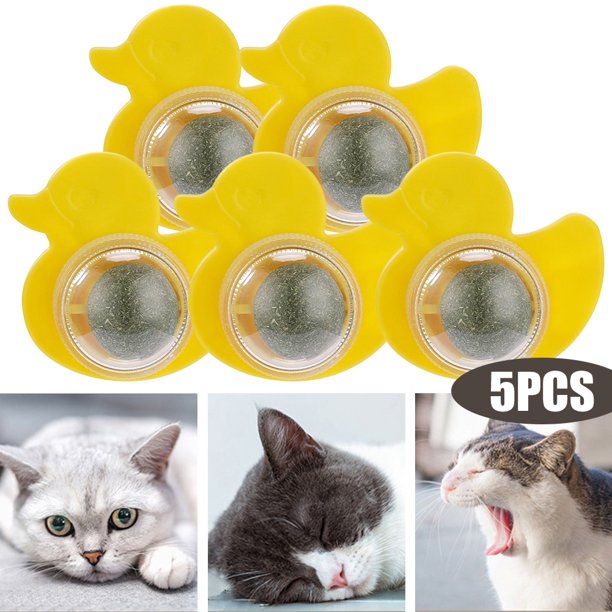 Pato Gato Lamiendo Bocadillos Giratorio Masticar Juguete Suministros para () Amarillo