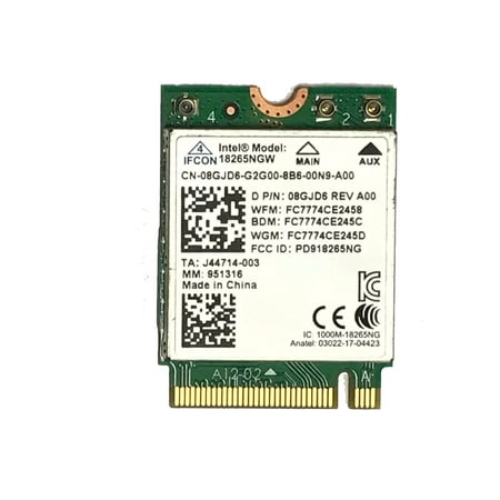 Dell Latitude 5580 7480 Intel Wireless-AC Card 18265NGW NGFF Bluetooth 4.2 A00 8GJD6 CN-08GJD6 (New)