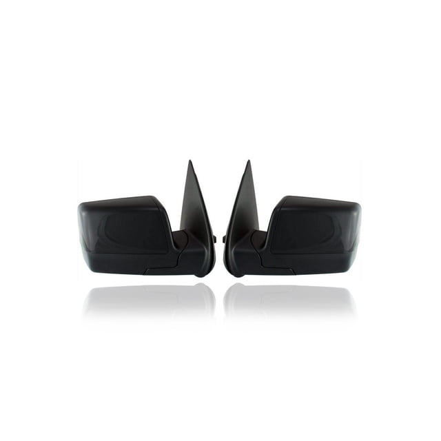 Door Mirror - Compatible/Replacement for '06-10 Ford Explorer, 07-10 Sport-Trac - Powered, Non-Heated, With Cover, Unpainted - Pair, Left Driver + Right Passenger Set - 6L2Z17682DA, 6L2Z17683DAA