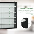 thumbnail image 6 of CoSoTower 5-Tier Display Cabinet, Glass Display Case with 2 Doors and Adjustable Shelves, Wall-Mounted, Black, White, 6 of 9