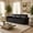 Black, variant on Chesterfield Sofa, 93.7" King Pull Out Sofa Bed, 3-in-1 Faux Leather Convertible Sleeper Sofa with Nailhead Trim & Rolled Arm, Multi-Functional Sofa Bed for Living Room Apartment Office, Beige+White