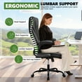 thumbnail image 5 of COOLHUT Executive Office Chair Home Office Desk Chairs, Ergonomic Computer Faux Leather Desk Chair with Adjustable Flip-Up Arms, Lumbar Support Swivel Task Chair with Rocking Function, Black, 5 of 18