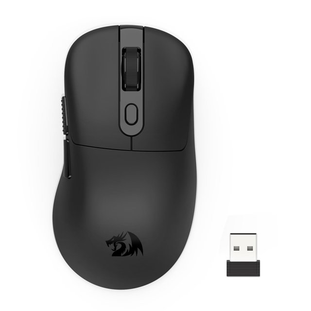 Ratón inalámbrico para juegos Redragon, ligero (58 g), 24 000 DPI, triple modo 2,4 G/Bluetooth/USB-C, sensor PAW3311, batería de 75 h y 6 botones programables para PC/Mac (negro)