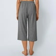 thumbnail image 4 of Tnhcen Women's Soft Cotton Blend Capri Pants Drawstring Elastic Waist Relaxed Fit Cropped Pants with Pockets - Casual Comfy 7/8 Length Trousers for Everyday Wear S-2XL​, 4 of 8