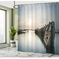 thumbnail image 5 of Ambesonne Nautical Shower Curtain, Sinking Boat Sunset, 69"Wx70"L, Pale Blue Brown, 5 of 5