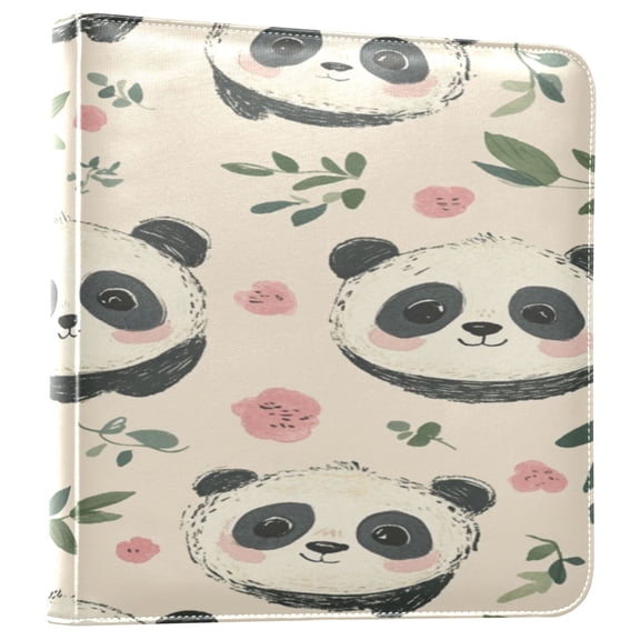 WOBOGO Cute Little Panda Photo Albums 20 pages large capacity DIY self-adhesive page PU leather cover for family wedding anniversary baby vacation photos 24×11.8in