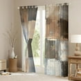 thumbnail image 3 of Manfei Geometric Plaid Blackout Curtains Set of 2 (52x84 Each),Modern Abstract Art Window Curtains,Brown Gray Curtains and Drapes For Men Women,Super Cozy Room Decor, 3 of 6