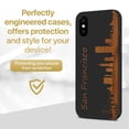 thumbnail image 2 of Case Yard Wooden Case for iPhone-X Soft TPU Silicone cover Slim Fit Shockproof Wood Protective Phone Cover for Girls Boys Men and Women Supports Wireless Charging Skyline SF Design, 2 of 7