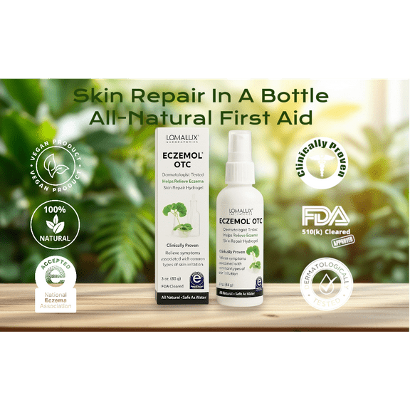 Eczemol OTC 8 fl. oz. Topical HydroGel - FDA Cleared Skin Healing Treatment For Eczema, First/Second Degree Burns, Skin Irritation, Cut/Wound Healing, Sunburn, Radiation Dermatitis, Skin Itching