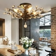 thumbnail image 5 of WUZSTAR Modern Crystal Branches Chandelier Pendant Lamp Living Room Home Ceiling Fixture,Vintage Black Ceiling Light Flush Mount Ceiling Lighting Fixture, 5 of 6