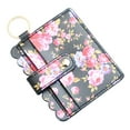 thumbnail image 2 of Polyurethane Leather Multi-Card Holder Personalized Wallet with Keychain ID Card Case adult Bus Bank Card Organizer Floral Pattern Design, 2 of 5