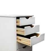 Adeptus Original Roll Cart, Solid Wood, 6 Drawer Roll Cart, White (13.4 L x 15.4 W x 25.4 H)