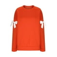 thumbnail image 5 of Lenpel Women's Oversized Sweatshirts Plus Size Casual Loose Long Sleeve Crewneck Sweatshirts Casual Loose Pullover Tops(Orange,4X-Large), 5 of 6