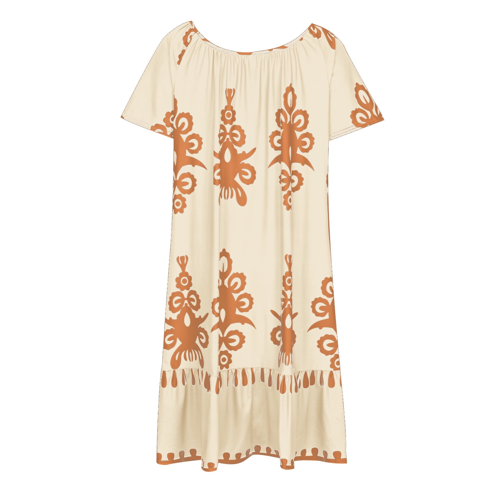 Hvot&aat Women Vintage Ethnic Style Midi Dress Bell Sleeve Ruffle Flowy Tiered Pleated Dresses Beach Sundress - Walmart.com Hvot&aat Women Vintage Ethnic Style Midi Dress Bell Sleeve Ruffle Flowy Tiered Pleated Dresses Beach Sundress - Walmart.com