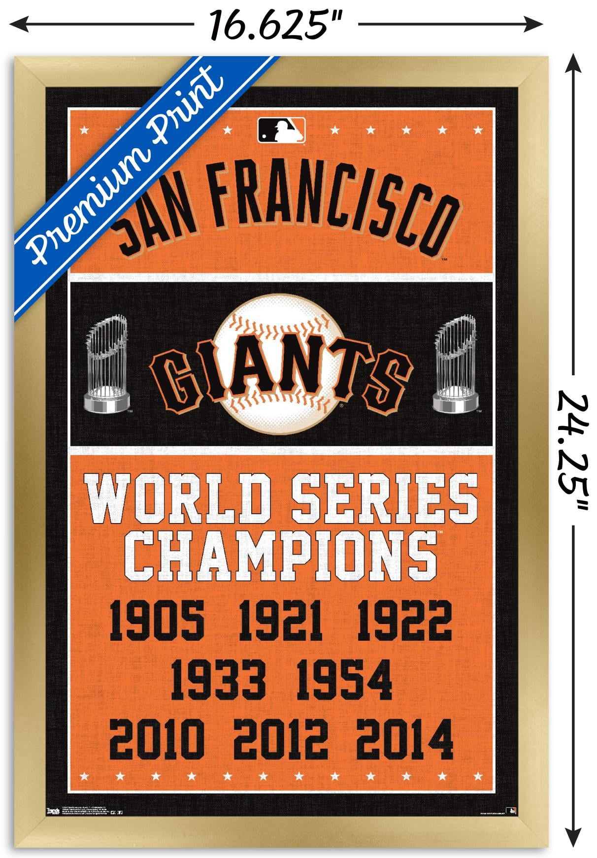 MLB San Francisco Giants - Champions Wall Poster, 14.725" x 22.375", Framed