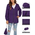 thumbnail image 6 of Avoogue Womens Waterproof Rain Jacket Lightweight Outdoor Active Windbreaker Breathable Hooded Rain Coat, 6 of 7