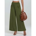 thumbnail image 4 of Pantalones de Yoga de Pierna para Mujer, Informales, Holgados y Cómodos, de Cintura Alta, con Bolsillos. Verde S, 4 of 6