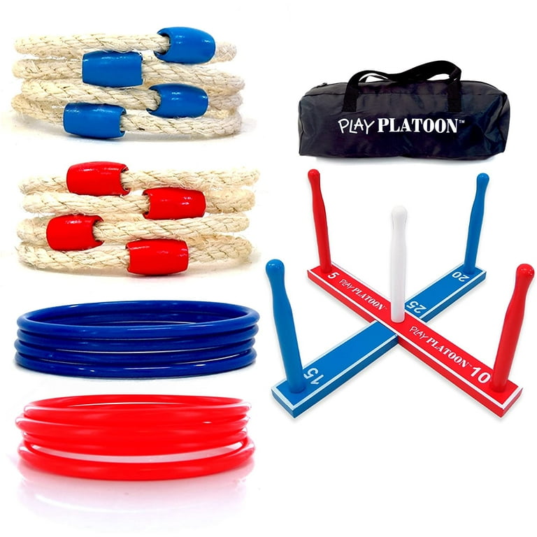 Premium Ring Toss Game Set for Kids & Adults - Includes 8 Rope & 8 Plastic  Rings - Improves Hand-Eye Coordination, Great Outdoor Fun