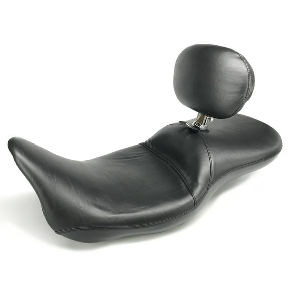 Le Pera Daddy Long Legs Smooth Black Motorcycle Seat w/Backrest (LK-957DLBRS)