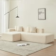 thumbnail image 3 of 105.51'' Modular Sectional Sofa Couch for Living Room, Sherpa Fabric L-Shape Couch, 5 Seater Modern Corner Sofa Couch with Chaise Lounge, Comfy Couch Without Installation,Beige, 3 of 9