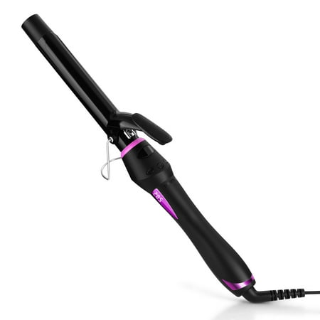 Hair Curling Wand, ZAN.STYLE LM - 219 Hair Curler Iron with LED Digital, Professional Instant Heat Up for Loose Curls and Waves, Black and