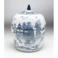 thumbnail image 1 of AA Importing 59763 Bleu & Blanc Pot Rond avec Couvercle, 1 of 1