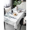 thumbnail image 6 of Blue Teal Eucalyptus Table Cloth, Waterproof Tablecloth for Rectangle Tables, Weeping Botanical Leaf Watercolor Reusable Washable Fabric Table Cover for Restaurant Kitchen Dining Tables 54"x108", 6 of 9