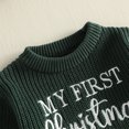 thumbnail image 5 of Cjfdfy Newborn Baby Girl Christmas Clothes Knit Ruffled Sweater Romper First Christmas Letter Bow Embroidery Bodysuits Infant Christmas Fall Winter Warm Clothes 0-12M, 5 of 7