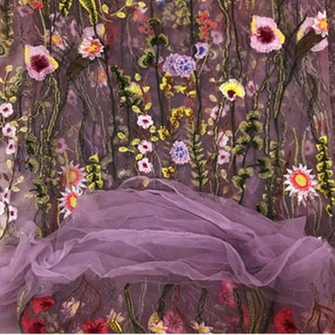 HAORUN Embroidery Floral Lace Fabric Black Mesh Wedding Dress Cloth 47 ...