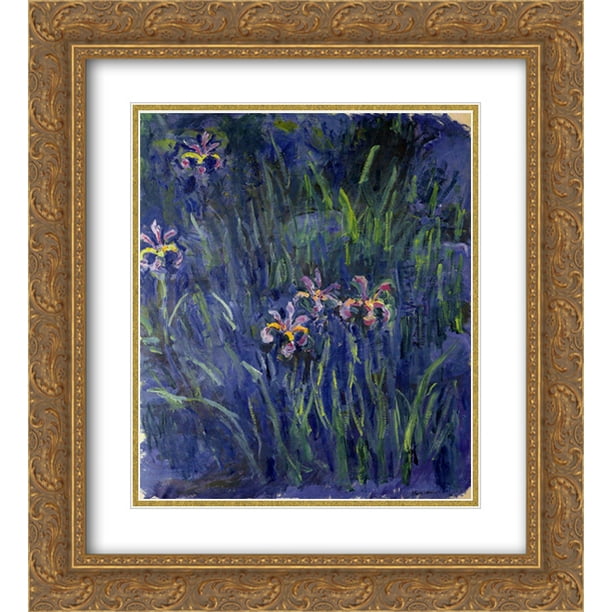 Claude 2x Matted 20x24 Gold Ornate Framed Art Print 'Irises 2
