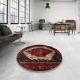thumbnail image 4 of Ahgly Company Machine Washable Indoor Square Traditional Sepia Brown Area Rugs, 5' Square, 4 of 7