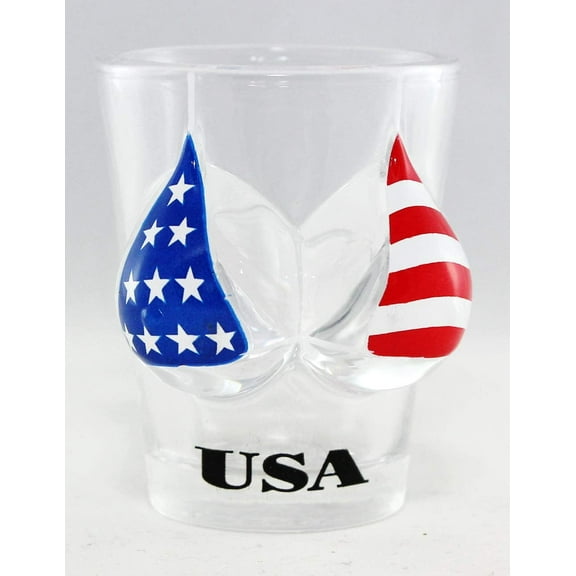 USA Flag Bikini Bust 3D shot glass
