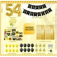 thumbnail image 2 of 54th Birthday Decoration Black and Gold for Boy & Girl, 54th Cake Topper, 54th Party Supplies for Her and Him, 54th Birthday Photo Props, 2 of 5