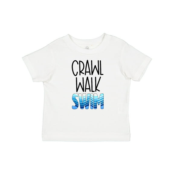 Inktastic Crawl Walk Swim Wave Design Boys or Girls Baby T-Shirt