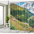thumbnail image 4 of Ambesonne Switzerland Shower Curtain, Furka Pass Flowers View, 69"Wx84"L, Dark Khaki Olive Green, 4 of 4