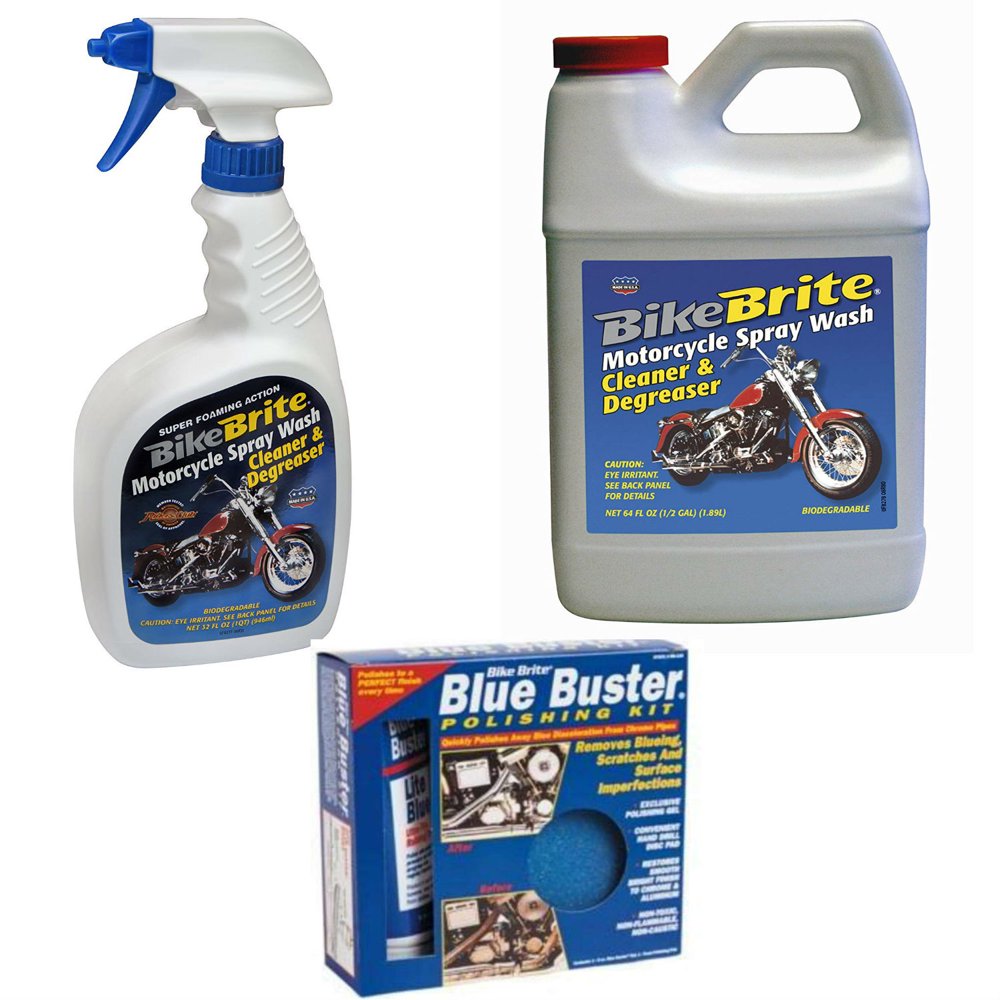 Bike Brite Blue Motorcycle Spray Wash Cleaner and Degreaser 32 fl oz, Refill Spray Wash Cleaner