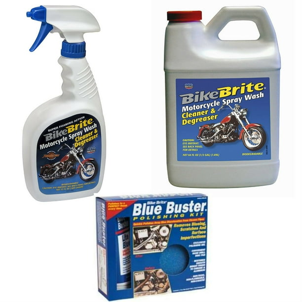 Bike Brite Blue Motorcycle Spray Wash Cleaner and Degreaser 32 fl oz