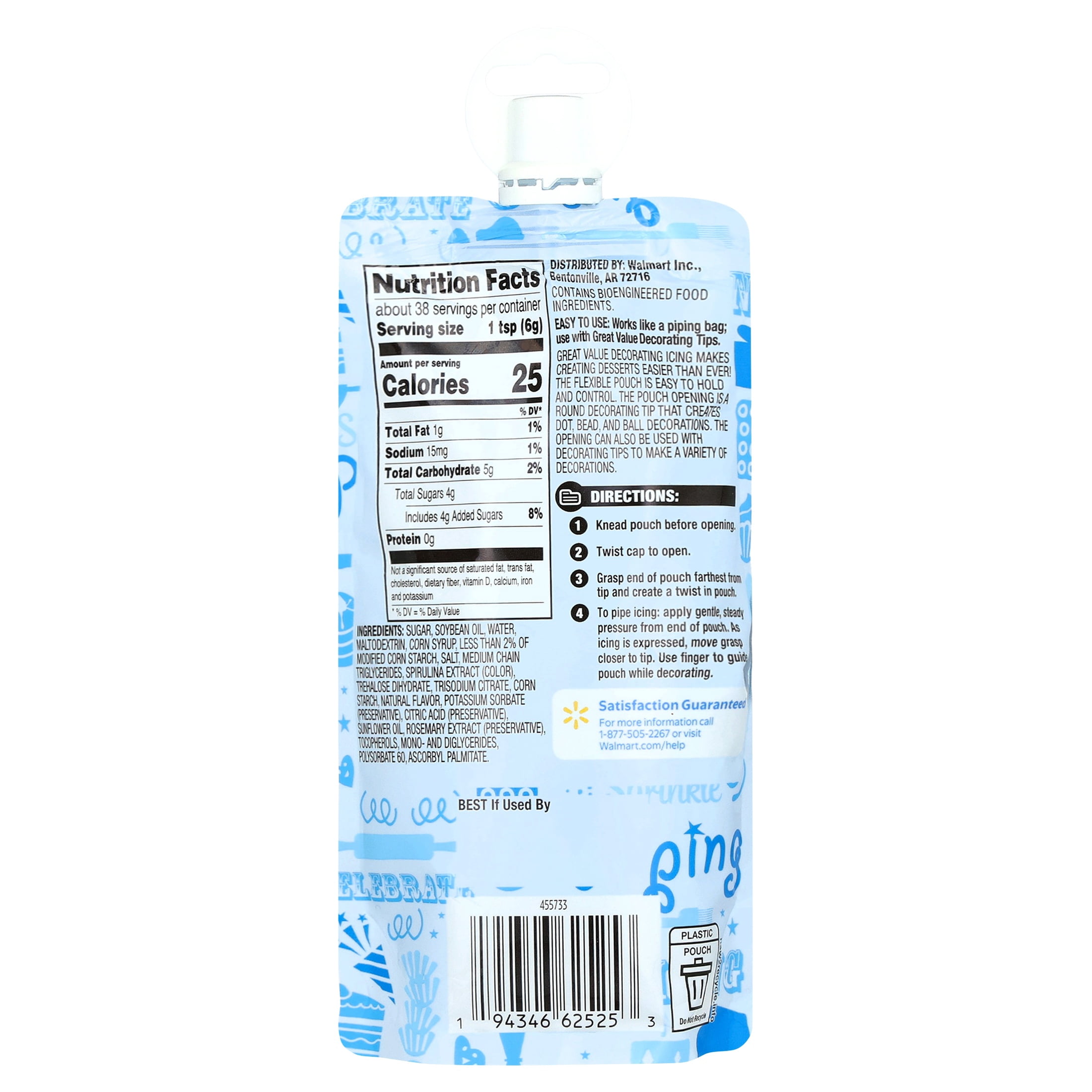 Great Value Decorating Icing, Blue, 8 oz