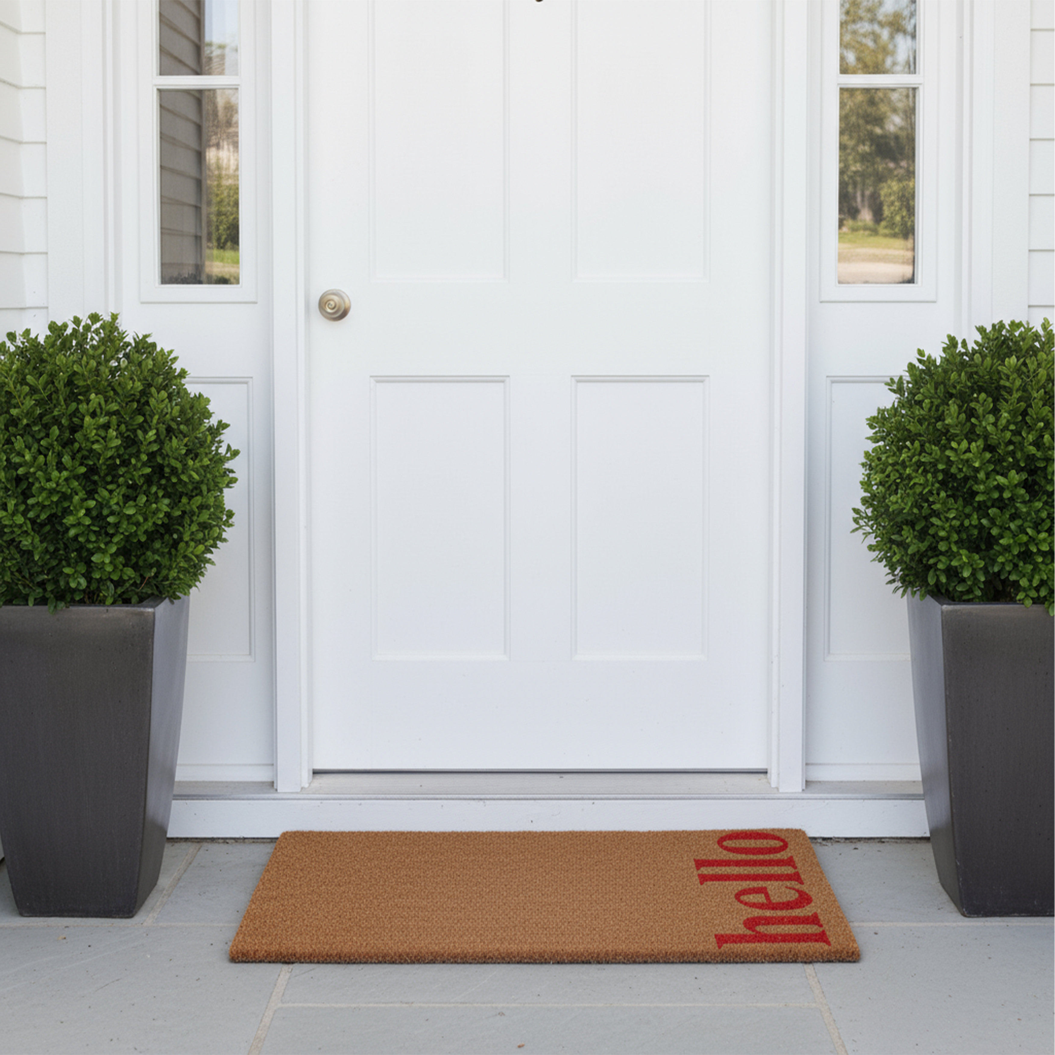 Calloway Mills Vertical Hello Outdoor Coir Doormat, 17" x 29"