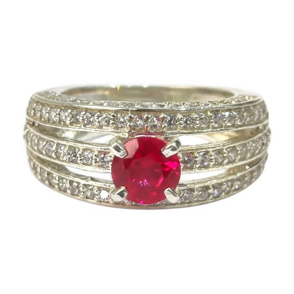 Ruby Ring, Solid 925 Sterling Silver, Womens Ring, Natural Ruby, July Birthstone, Christmas, Thanksgiving, Tiny Dainty Ring, CZ Ring, Handmade, Statement Jewelry, Wedding, Anniversary Gift