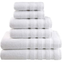 American Soft Linen100% Turkish Cotton Luxury 6 Piece Bath Towel Set - White