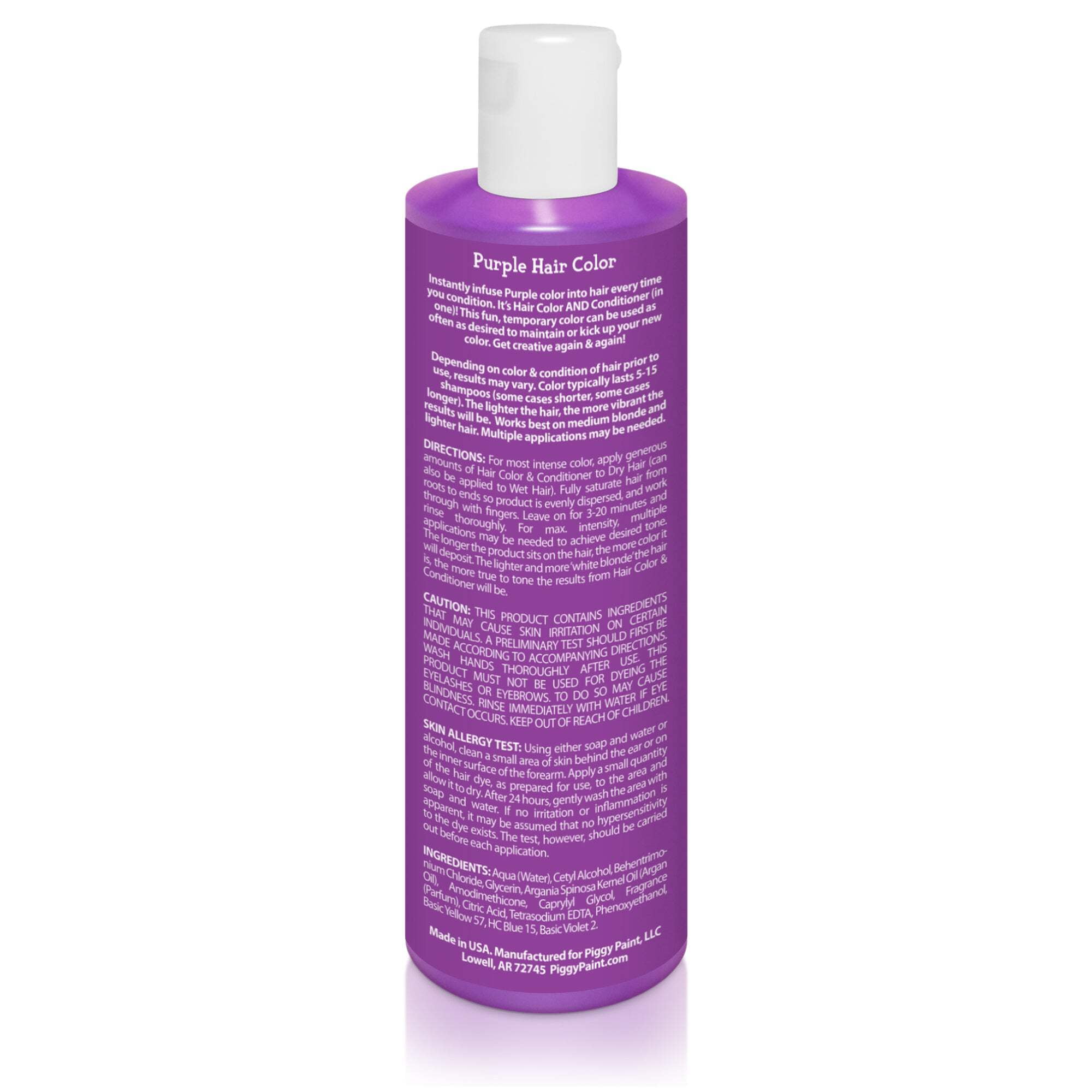 Piggy Paint Purple Hair Color & Conditioner – 2-in-1 Kids Temporary Hair Color