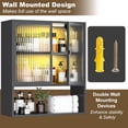 thumbnail image 5 of Wall Mounted Bathroom Cabinet with Glass Doors, Metal Over Toilet Storage Cabinets with Open Shelves, Medicine Cabinets for Bathroom, Living Room, Bedroom, Black, 5 of 6