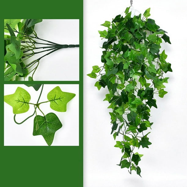 Adorno de pared verde artificial, adorno de pared con flores de plástico, decoración de pared verde artificial, arte de pared con plantas de hojas grandes, decoración fácil para el hogar,